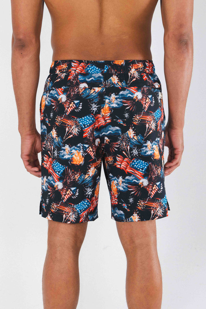 The Declaration | Americana Eagles Ball Hammock® Pouch 8" Swim Trunks
