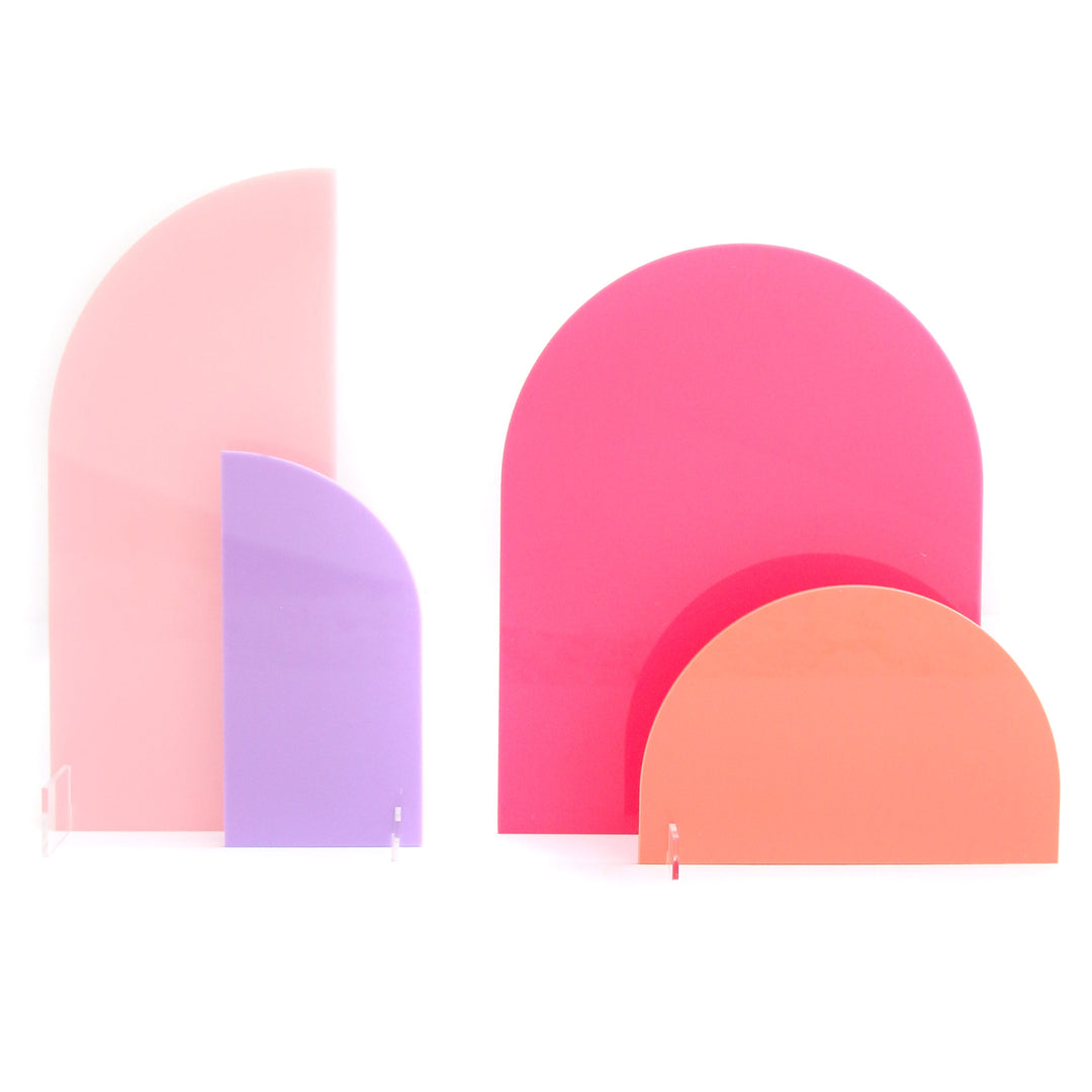 Pink and Coral Acrylic Party Decor Stands