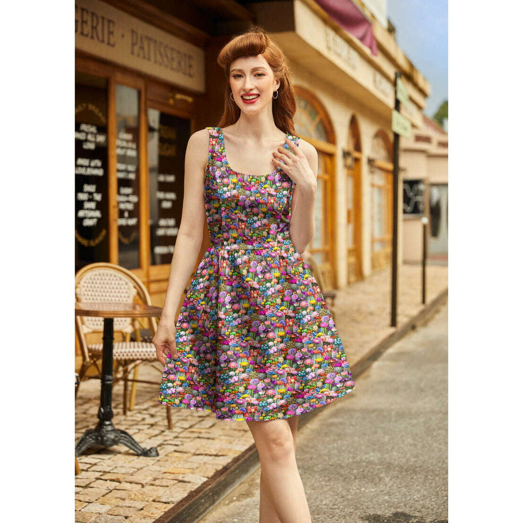 Desert Blooms Shorter Length Fit & Flare Dress
