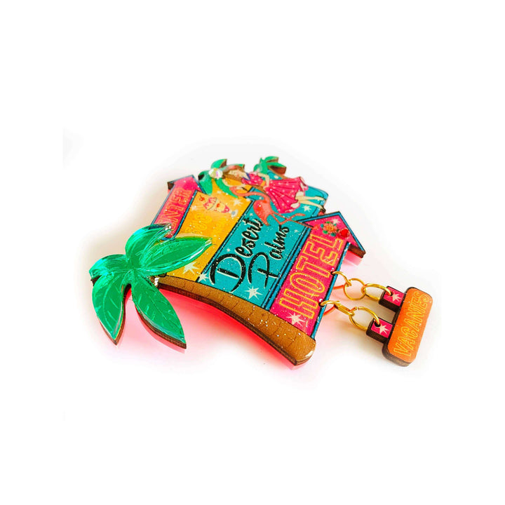 Desert Palms Palm Springs Hotel Brooch by Rosie Rose Parker