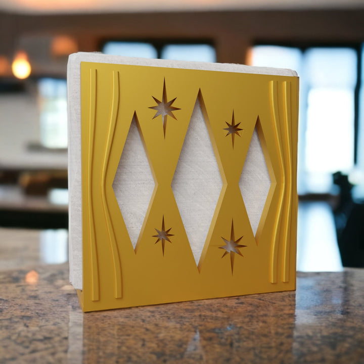 Mid Century Modern Retro Style Triple Diamond Napkin Holder