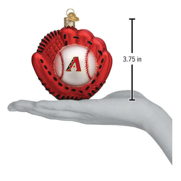 Old World Christmas Diamondbacks Baseball Mitt Blown Glass Ornament