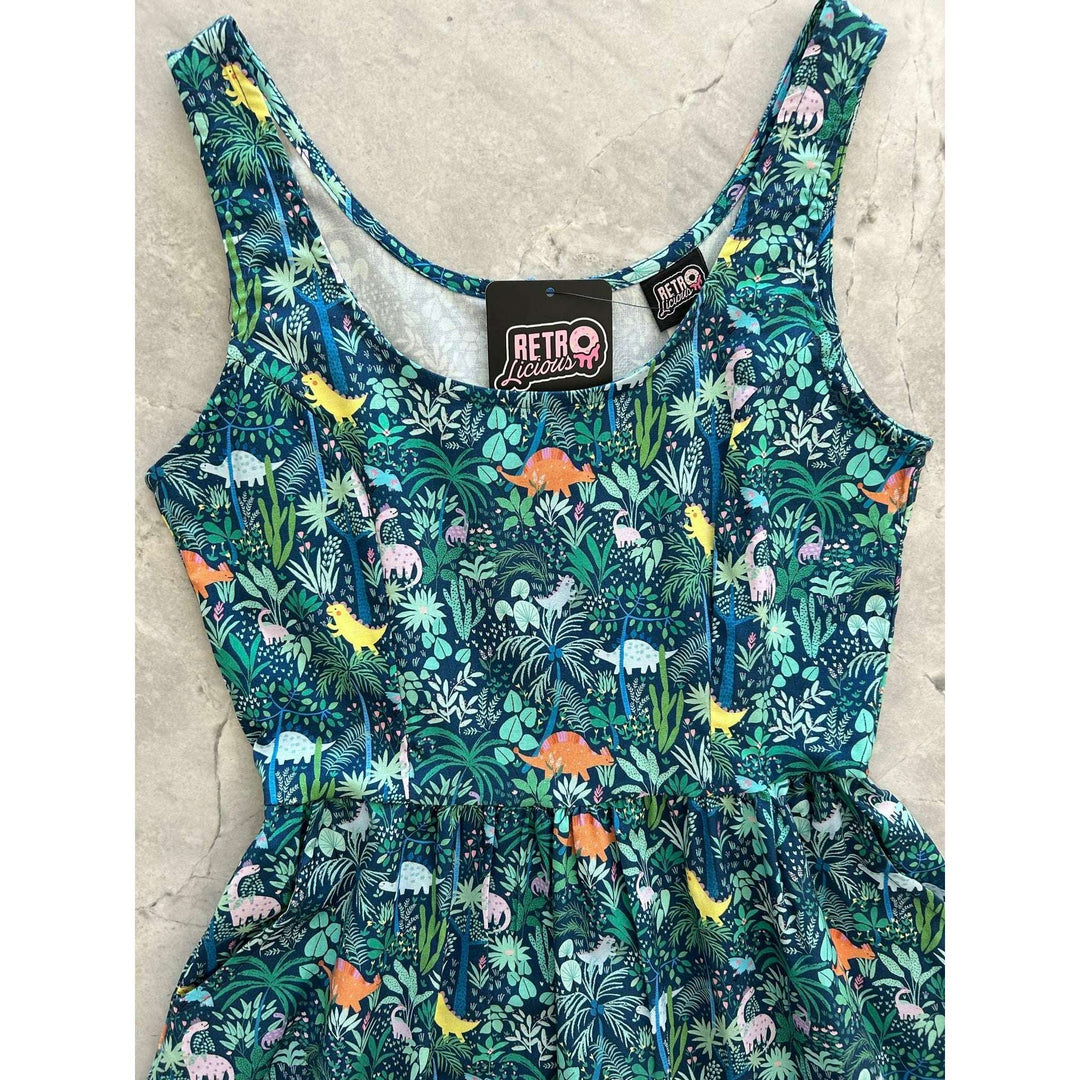 Dino Shorter Length Fit & Flare Dress