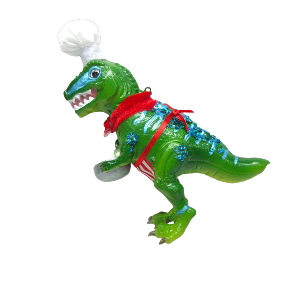 Dinosaur w/Chef Hat Ornament - New For 2024 by December Diamonds