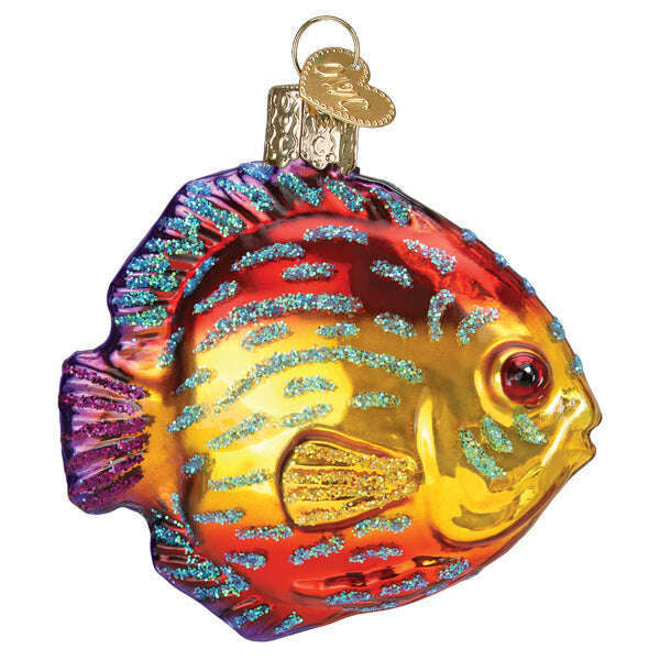 Old World Christmas Discus Fish Blown Glass Ornament