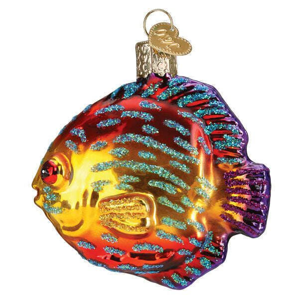 Old World Christmas Discus Fish Blown Glass Ornament