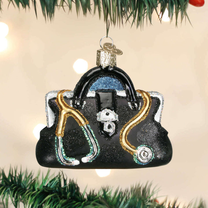 Old World Christmas Doctor's Bag Blown Glass Ornament