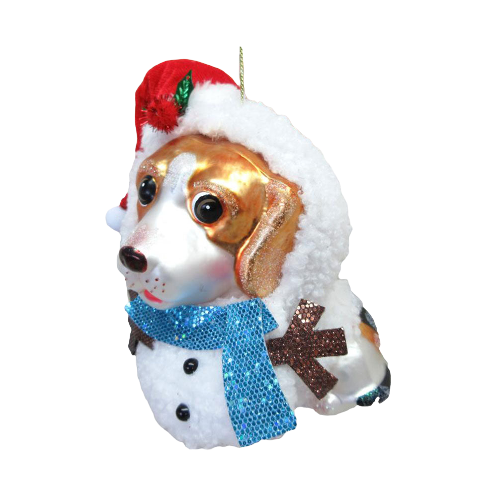 Dog in Snowman Costume Ornament by December Diamonds