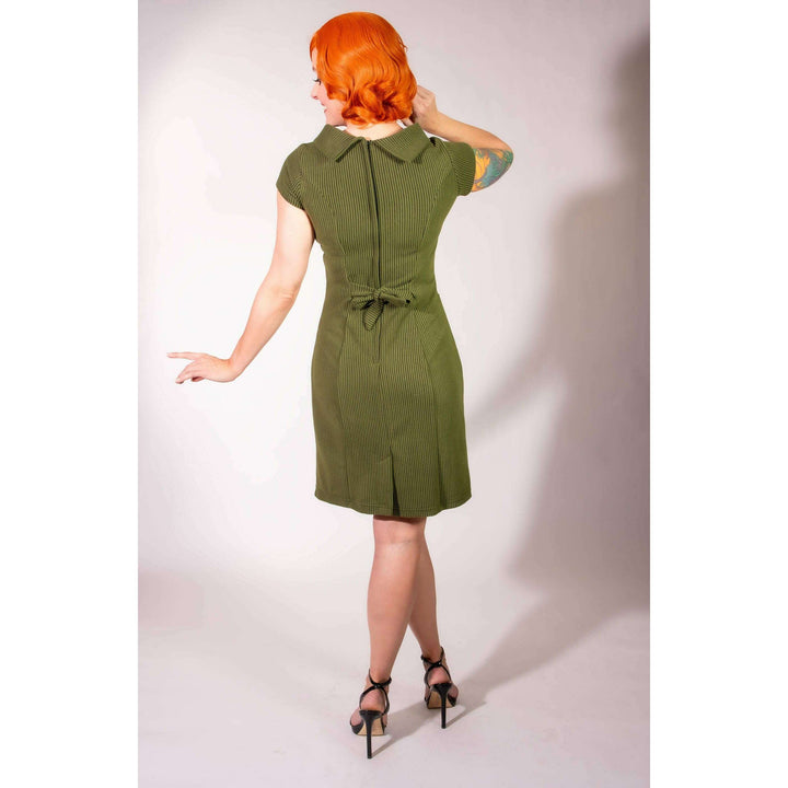 Dominique Dress - Olive, Brushed Rib Knit