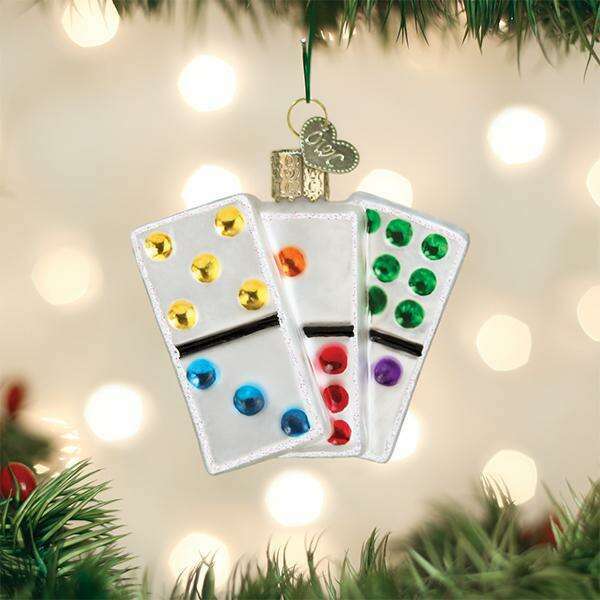 Old World Christmas Dominos Blown Glass Ornament