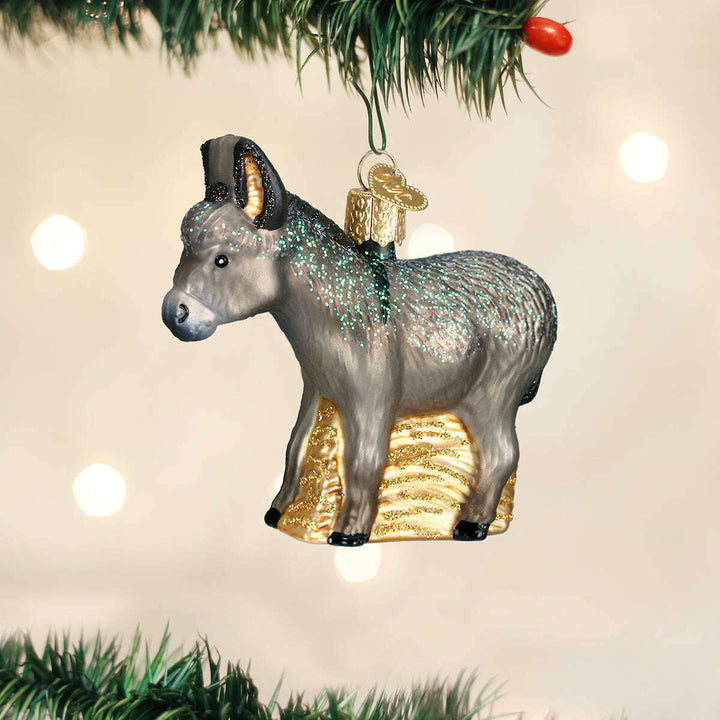 Old World Christmas Donkey Blown Glass Ornament
