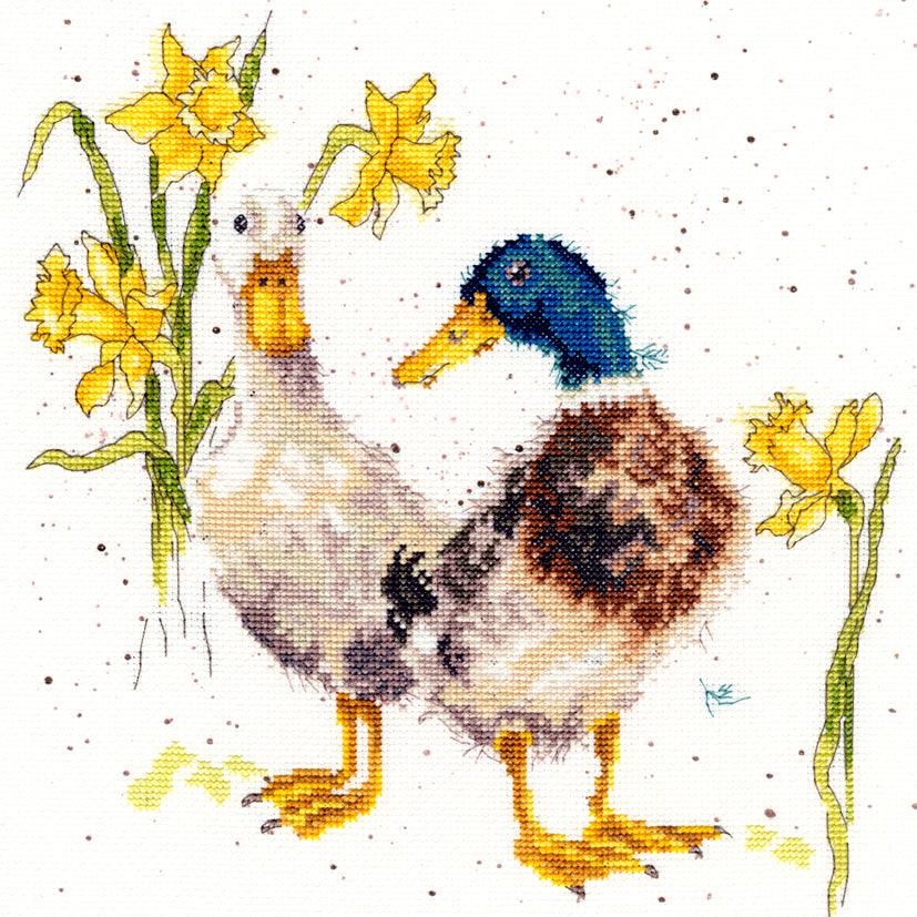 Ducks And Daffs XHD6 Counted Cross Stitch Kit