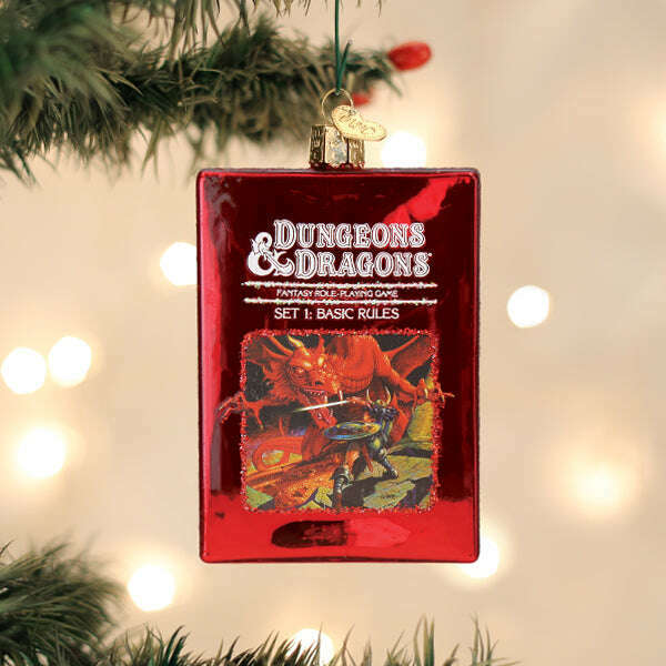 Old World Christmas Dungeons & Dragons Red Box Blown Glass Ornament