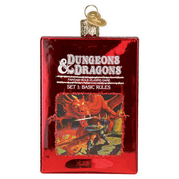 Old World Christmas Dungeons & Dragons Red Box Blown Glass Ornament