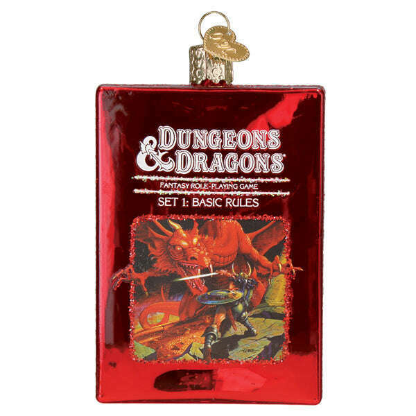 Old World Christmas Dungeons & Dragons Red Box Blown Glass Ornament