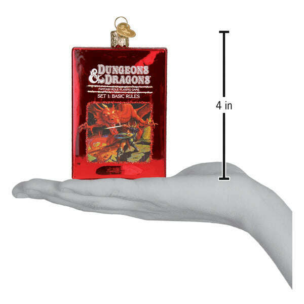 Old World Christmas Dungeons & Dragons Red Box Blown Glass Ornament