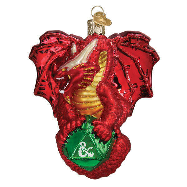 Old World Christmas Dungeons & Dragons Red Dragon Blown Glass Ornament