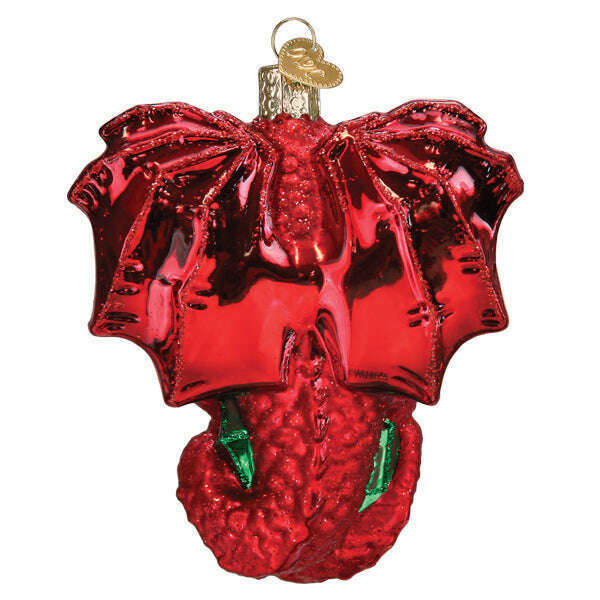 Old World Christmas Dungeons & Dragons Red Dragon Blown Glass Ornament
