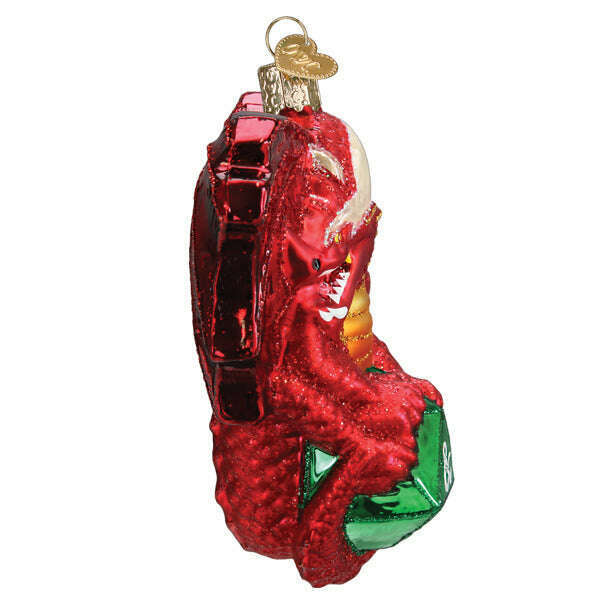 Old World Christmas Dungeons & Dragons Red Dragon Blown Glass Ornament