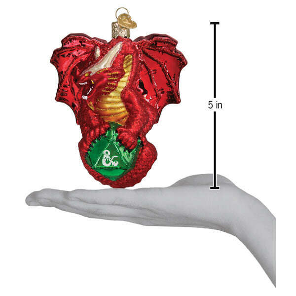 Old World Christmas Dungeons & Dragons Red Dragon Blown Glass Ornament