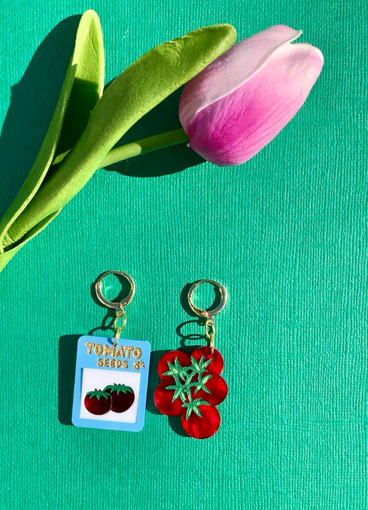 Tomato Seeds Acrylic Statement Earrings