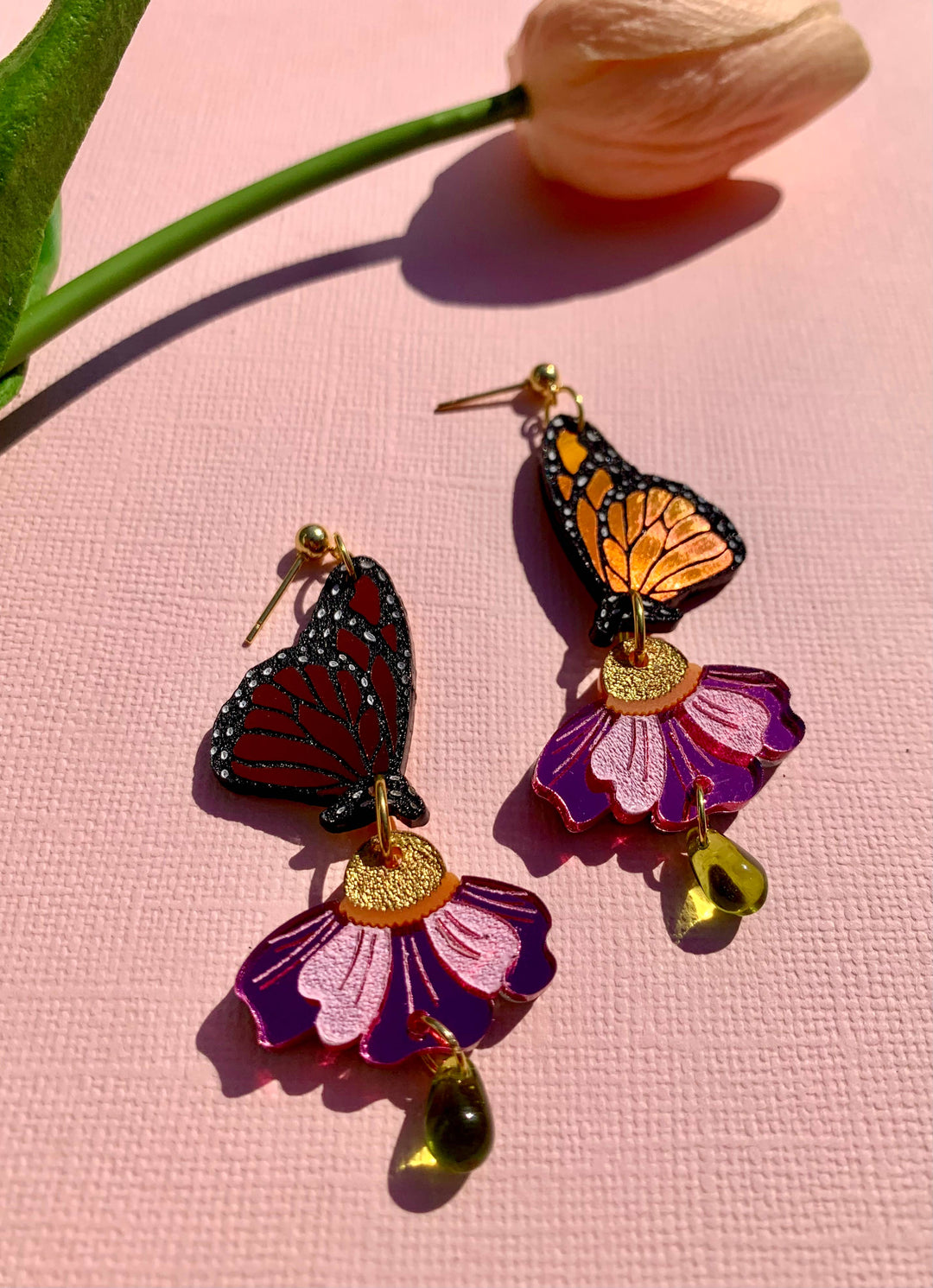 Polly Pollinator Acrylic Statement Earrings