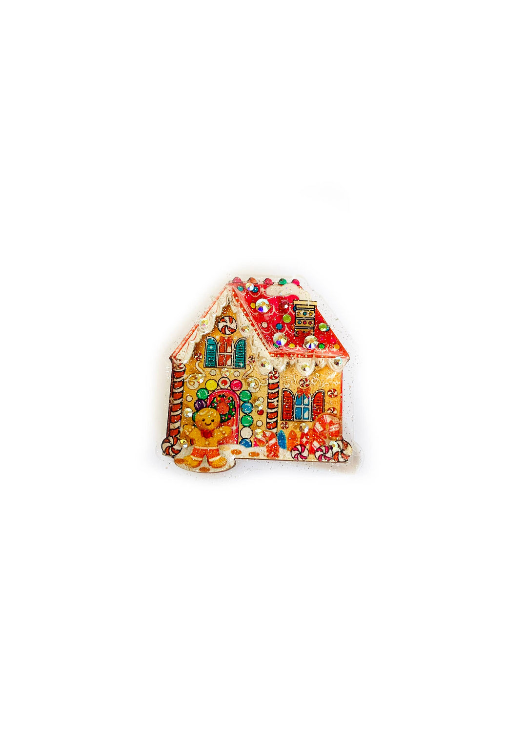 Gingerbread Man's House Brooch by Rosie Rose Parker