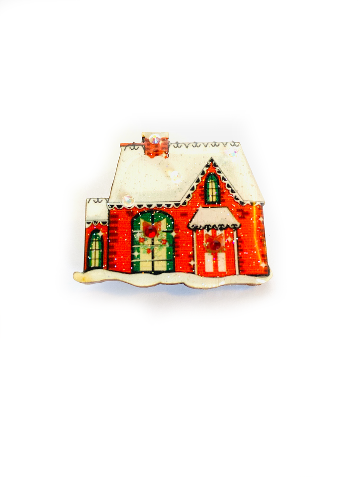 Christmas House Brooch by Rosie Rose Parker