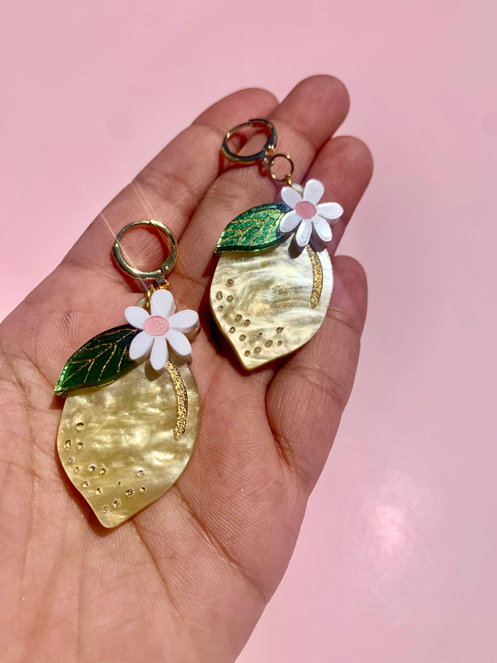 Lemons Acrylic Statement Earrings