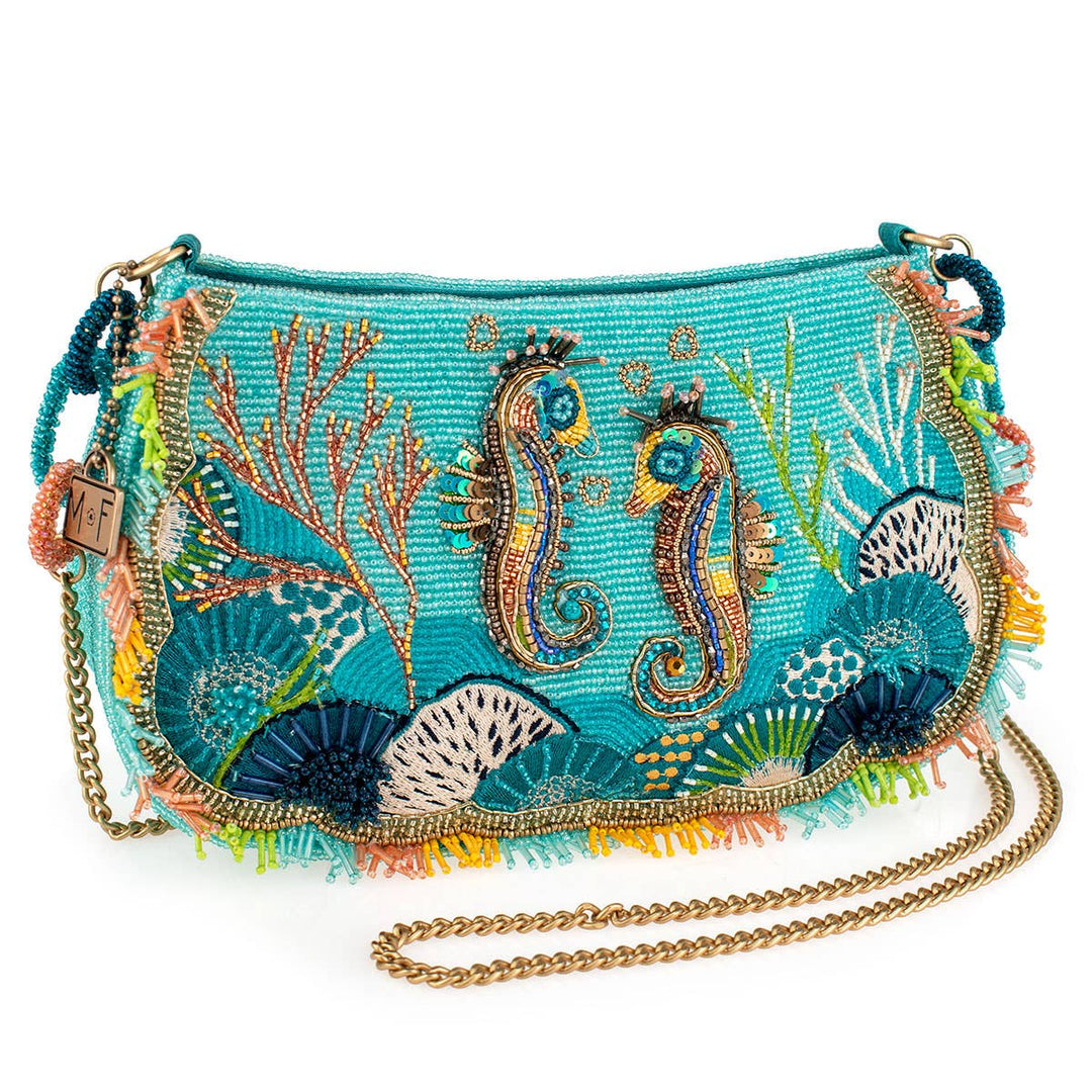 Reef Rider Beaded Beaded Seahorse Crossbody Shoulder Handbag