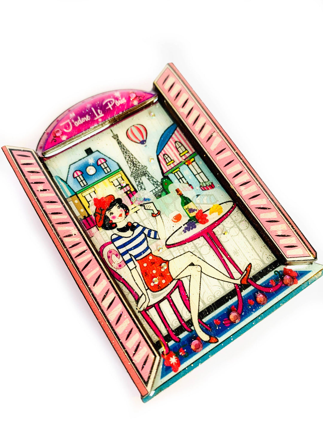 Oh la la Paris Scene Brooch by Rosie Rose Parker