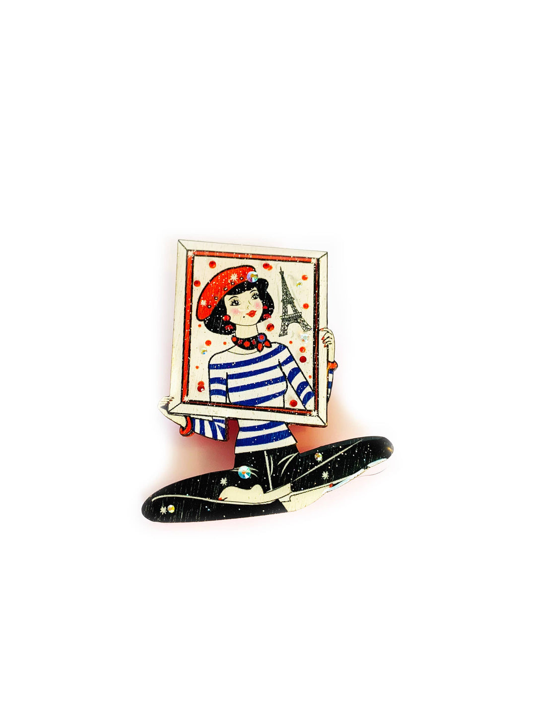 French Mime Girl Brooch by Rosie Rose Parker