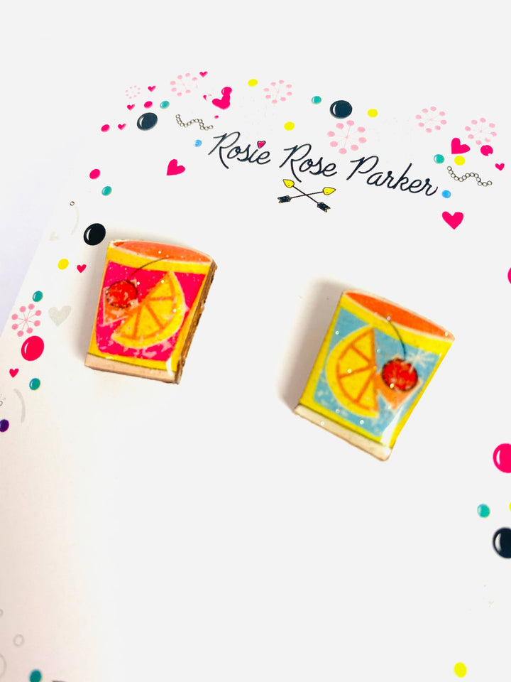 Summer Cocktail Stud Earrings by Rosie Rose Parker