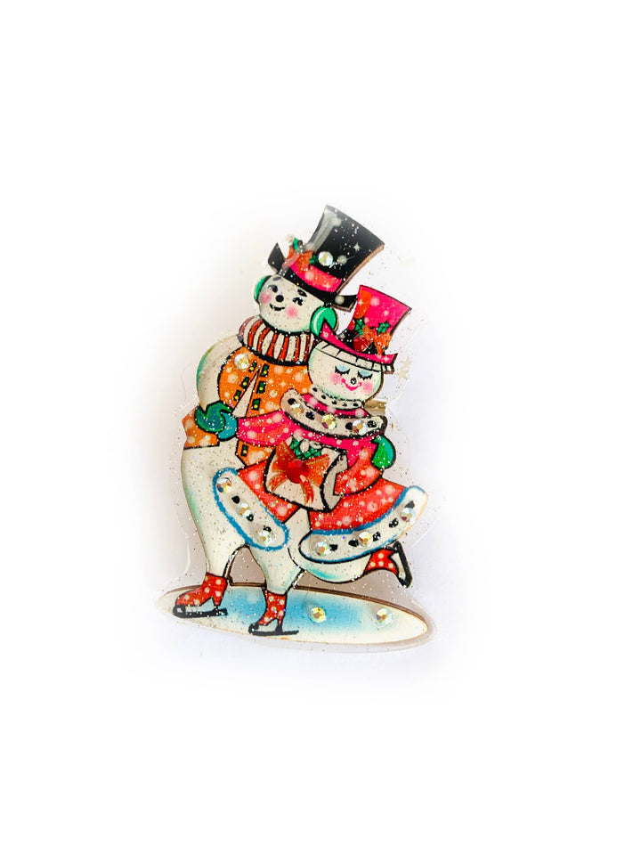 Retro Dancing Snowman Brooch by Rosie Rose Parker