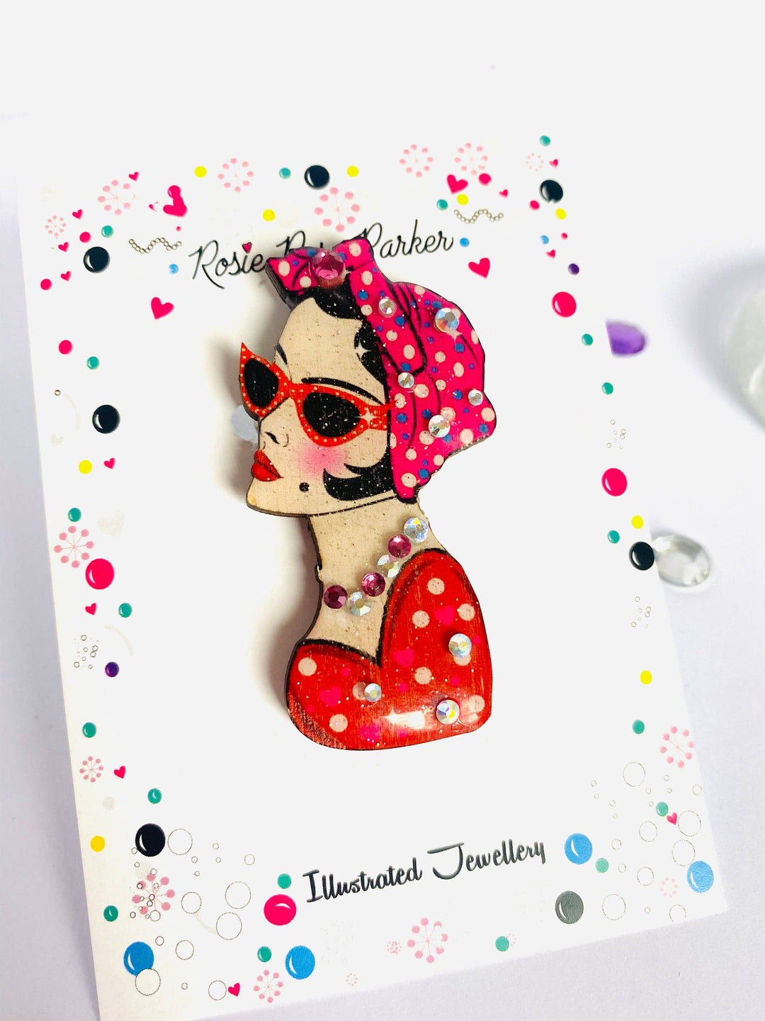 Mid-Century Lady in Turban Brooch by Rosie Rose Parker