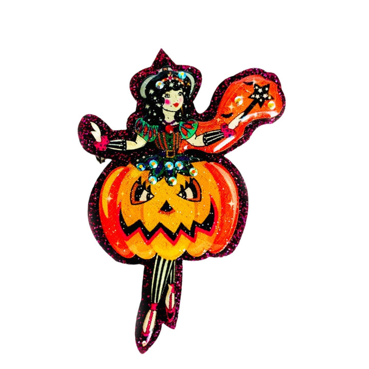 Pumpkin Fairy Brooch by Rosie Rose Parker