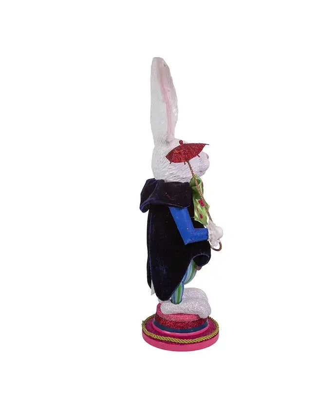 18"HOLLYWOOD WHITE RABBIT NUTCRACKER