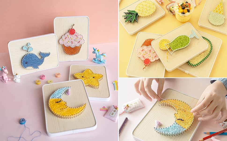 String Art DIY Kit - Potted Cactus. Wizardi Craft Kit F07-M12-3-DH9010