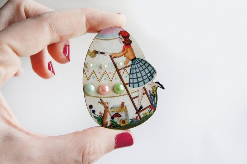 Easter Egg Brooch by Laliblue - Quirks!