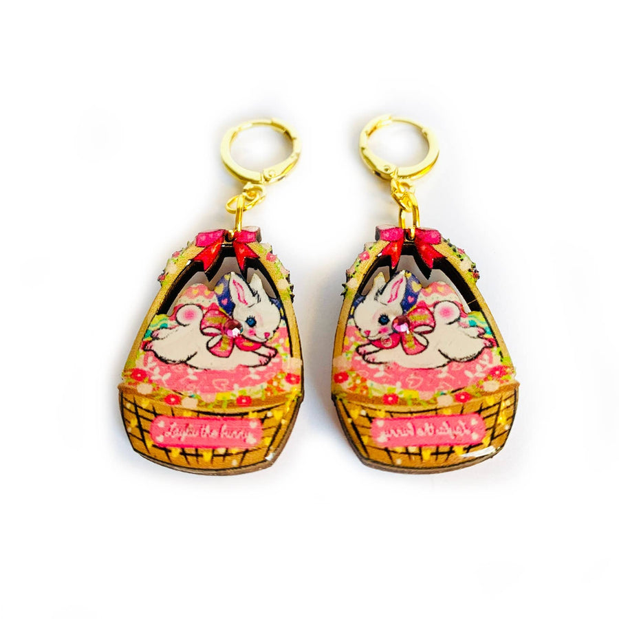 easter basket earrings