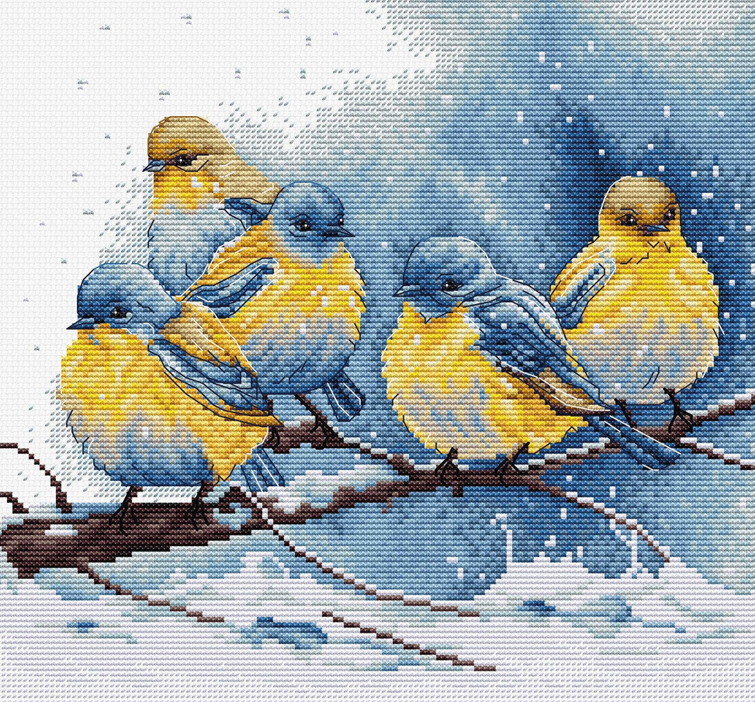 Eastern Bluebirds BU5028l Counted Cross-Stitch Kit