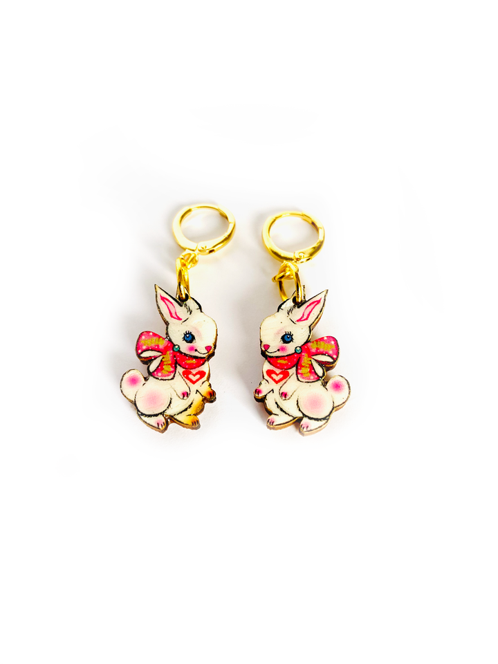 Layla Bunny Huggie Hoop Earrings by Rosie Rose Parker