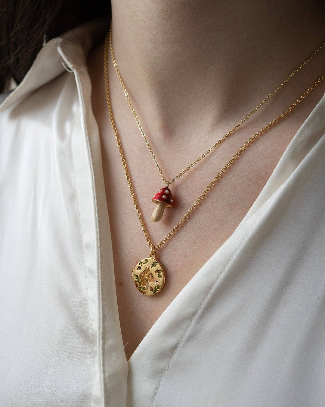 FABLE Enamel Mushroom Necklace