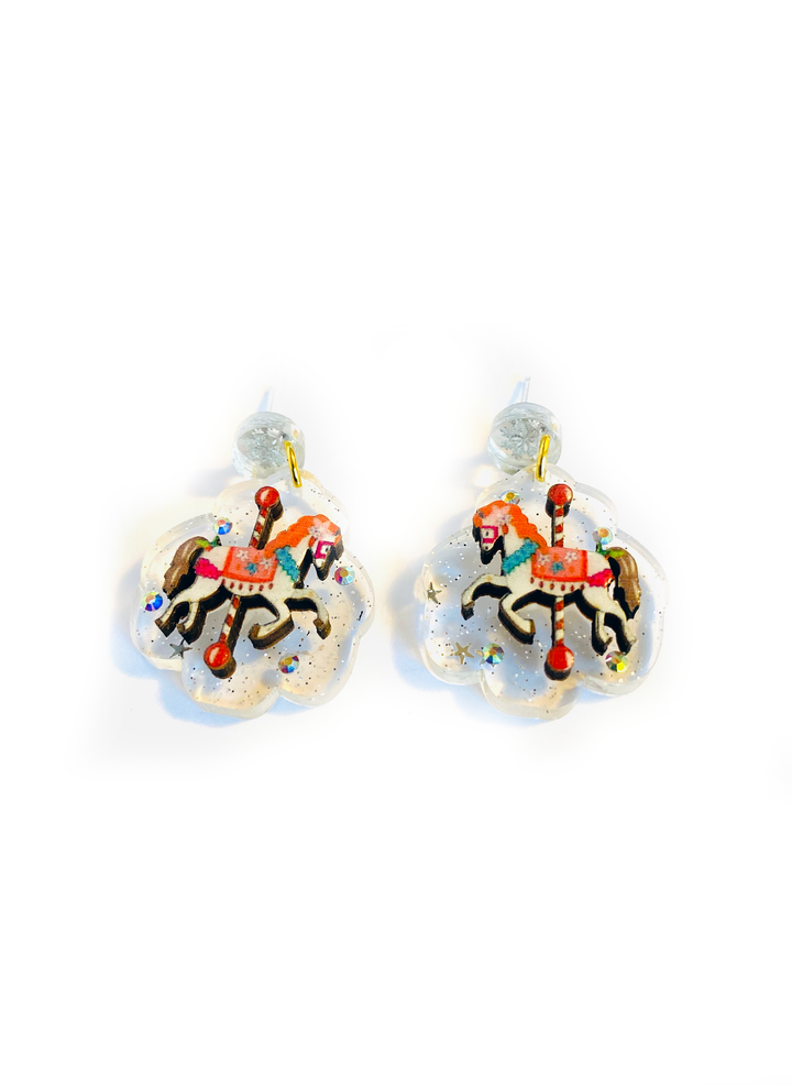 Christmas Carousel Earrings by Rosie Rose Parker