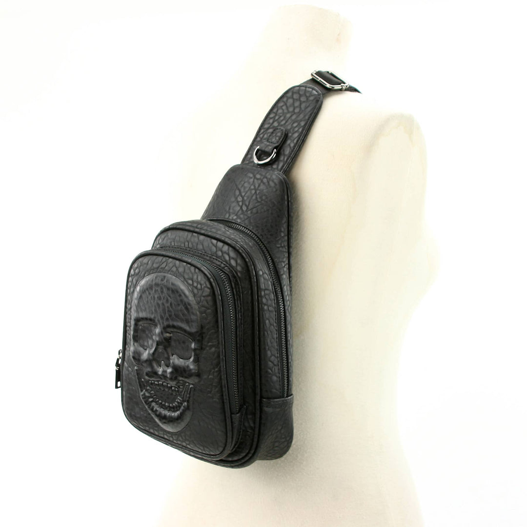 Skull Embossed Sling Bag