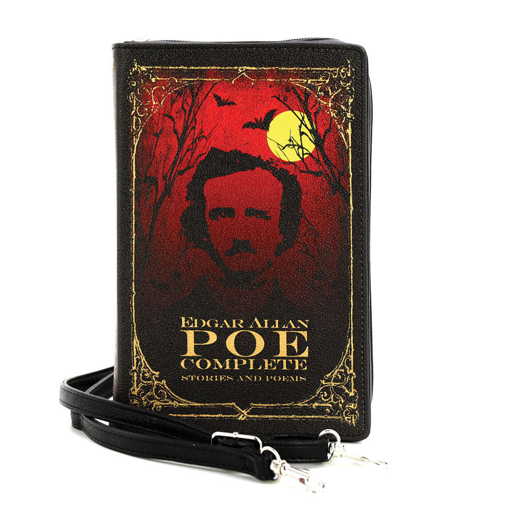 Edgar Allan Poe Book Clutch Bag In Vinyl by Book Bags