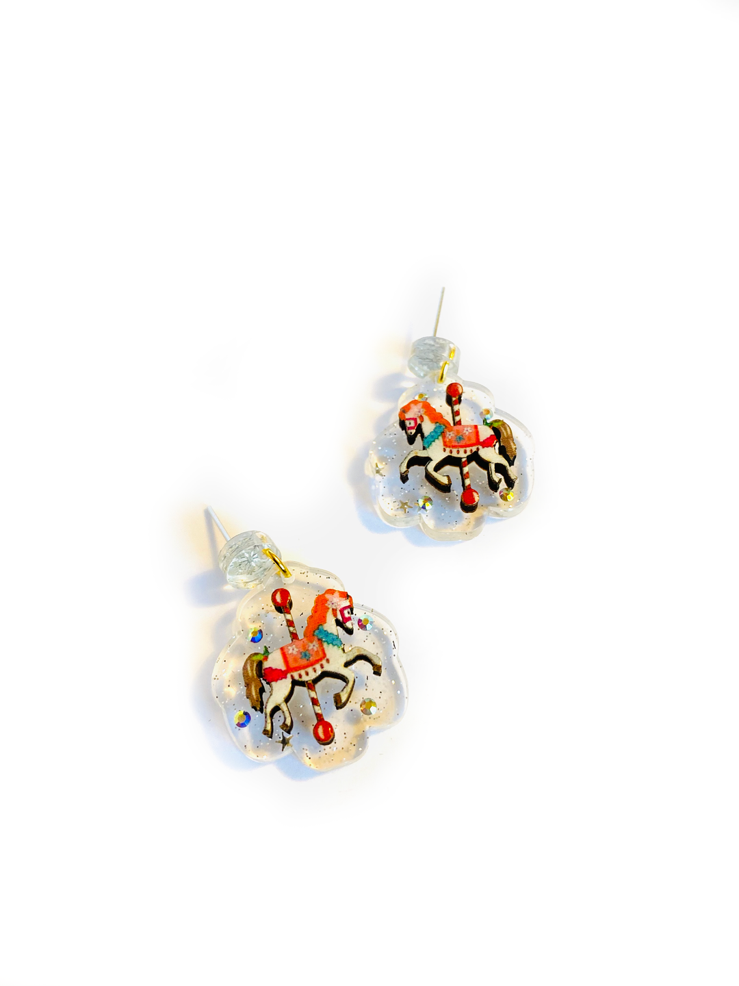 Christmas Carousel Earrings by Rosie Rose Parker