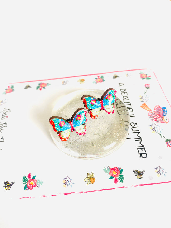 Pretty Butterfly Stud Earrings by Rosie Rose Parker