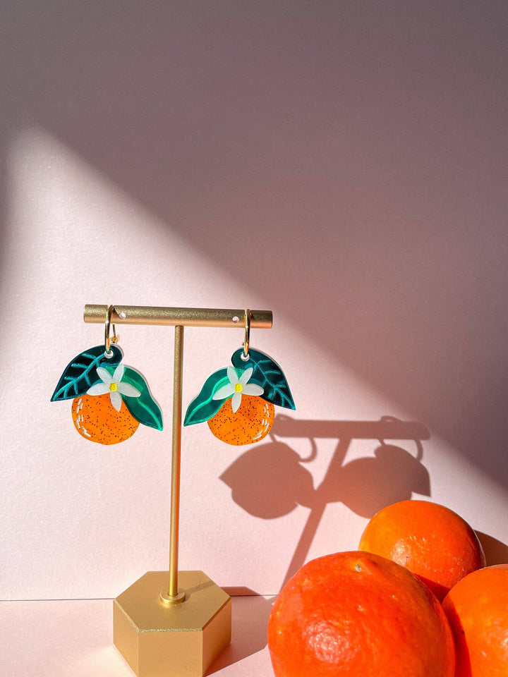 Orange Dangle Earrings