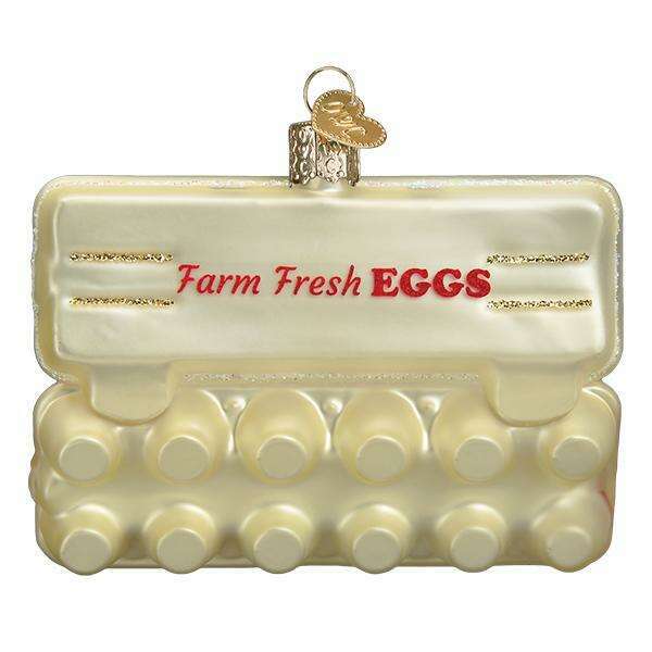 Old World Christmas Egg Carton Blown Glass Ornament